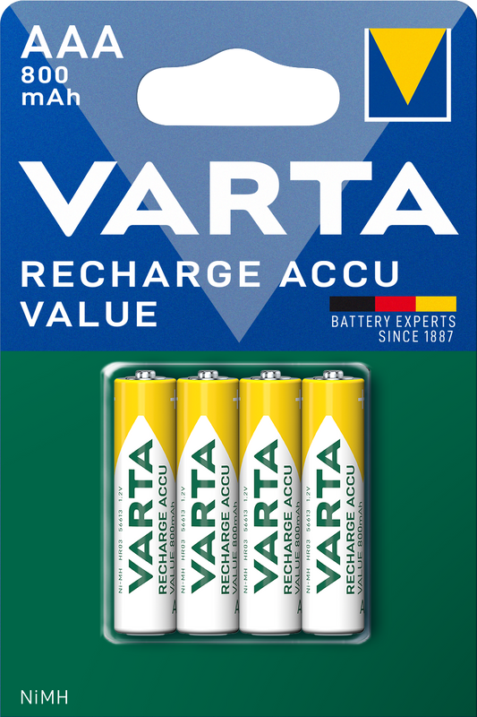 Varta Professional újratölthető akkumulátor, AAA / LR3, 800mAh, 4 darabos készlet
