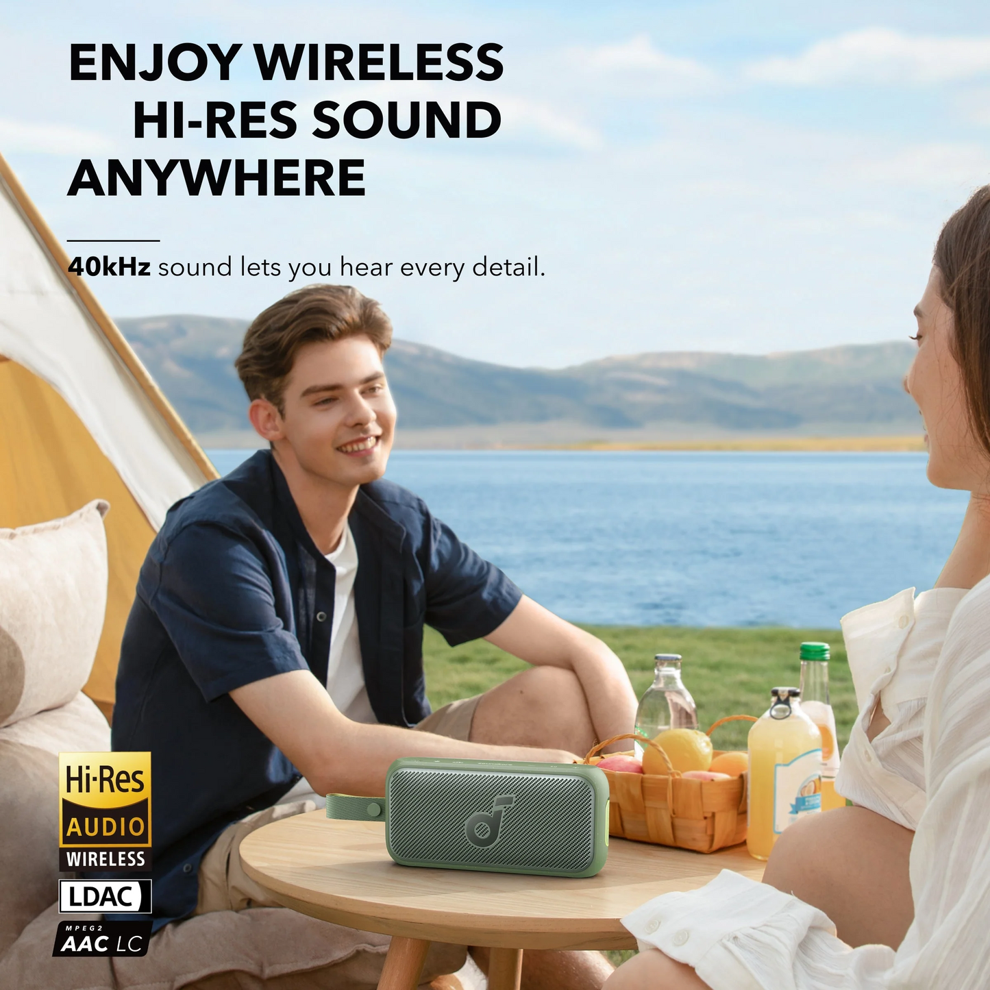 Anker SoundCore Motion 300 hordozható Bluetooth hangszóró, 30W, TWS, vízálló, zöld A3135061