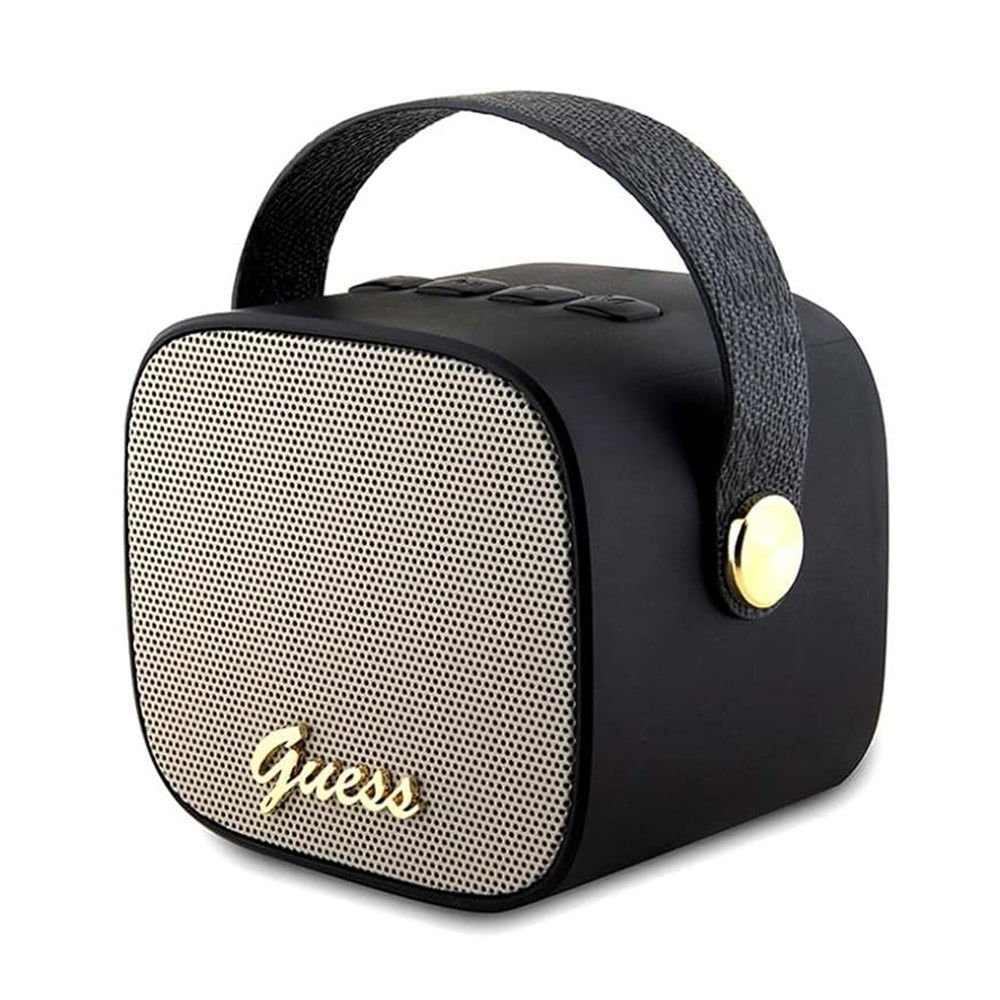Guess 4G Script Logo hordozható Bluetooth hangszóró, 5W, fekete