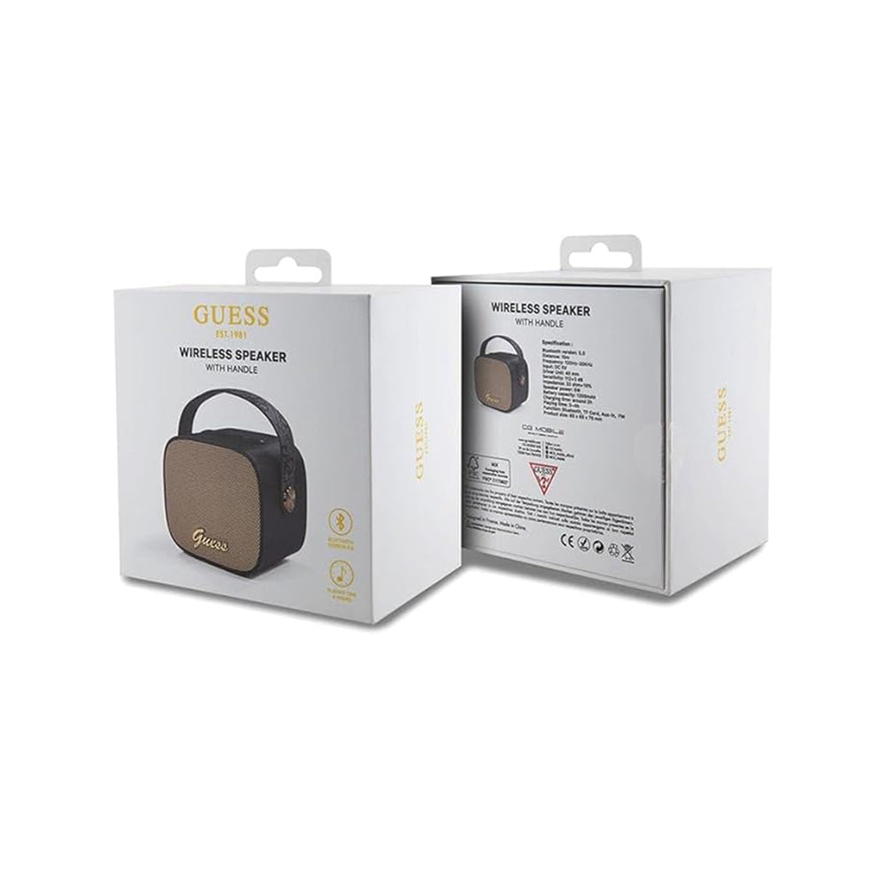 Guess 4G Script Logo Portable Bluetooth Speaker, 5W, Black