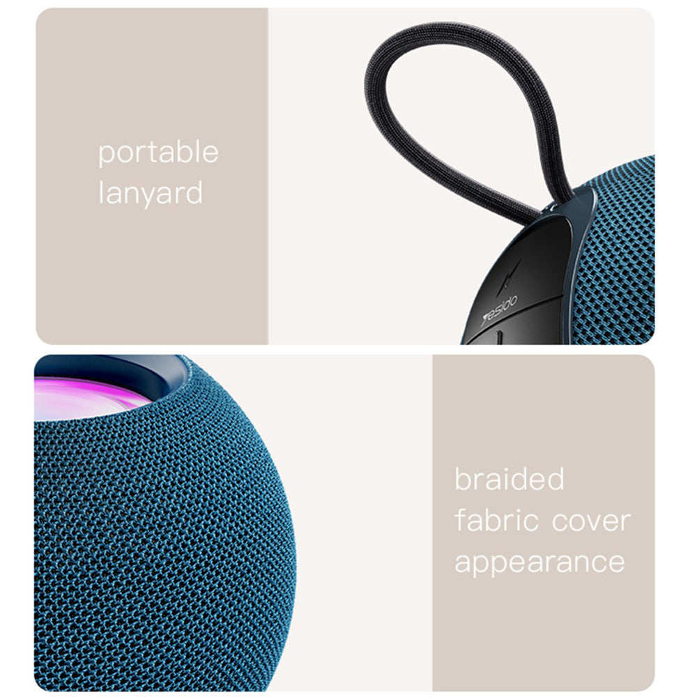 Hordozható Bluetooth Hangszóró Yesido YSW13, 5W, RGB, Kék