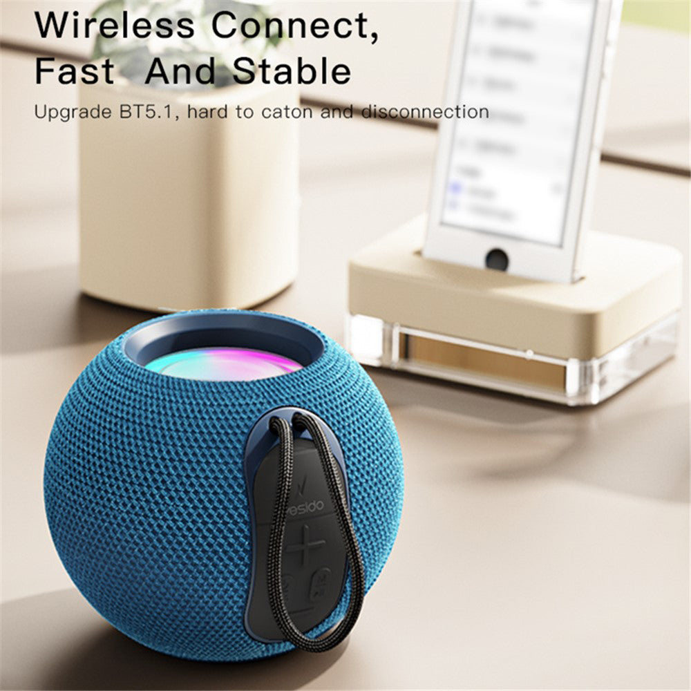Hordozható Bluetooth Hangszóró Yesido YSW13, 5W, RGB, Kék