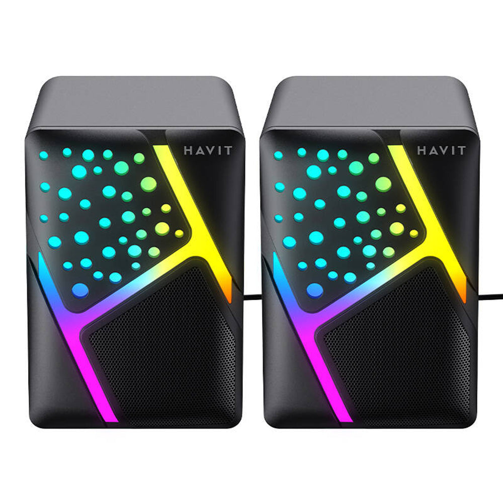 HAVIT SK763 Gaming Hangszórók, 2 x 3W, RGB, USB-A, Fekete