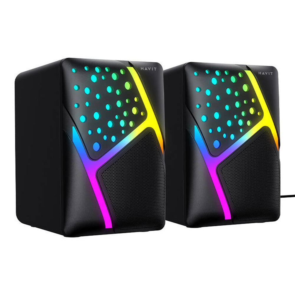 HAVIT SK763 Gaming Hangszórók, 2 x 3W, RGB, USB-A, Fekete