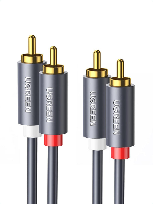 Audiokábel 2 x RCA - 2 x RCA UGREEN AV104, 1.5m, szürke, 1.5m, szürke