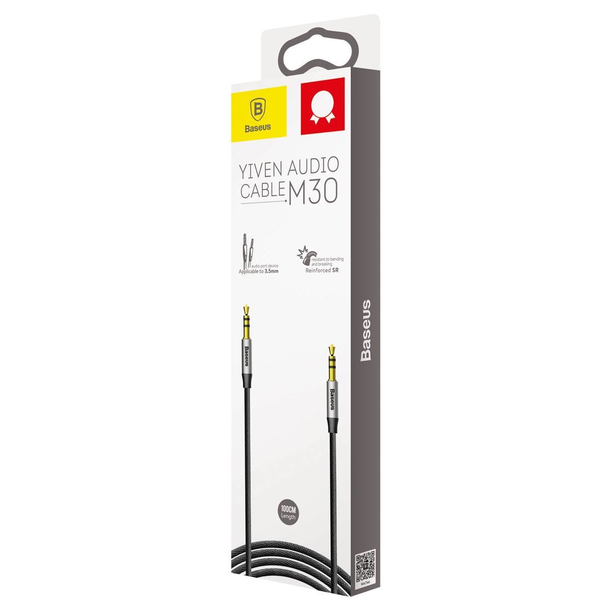 Baseus Yiven M30 3.5mm - 3.5mm Audio Cable, 1m, Black CAM30-BS1