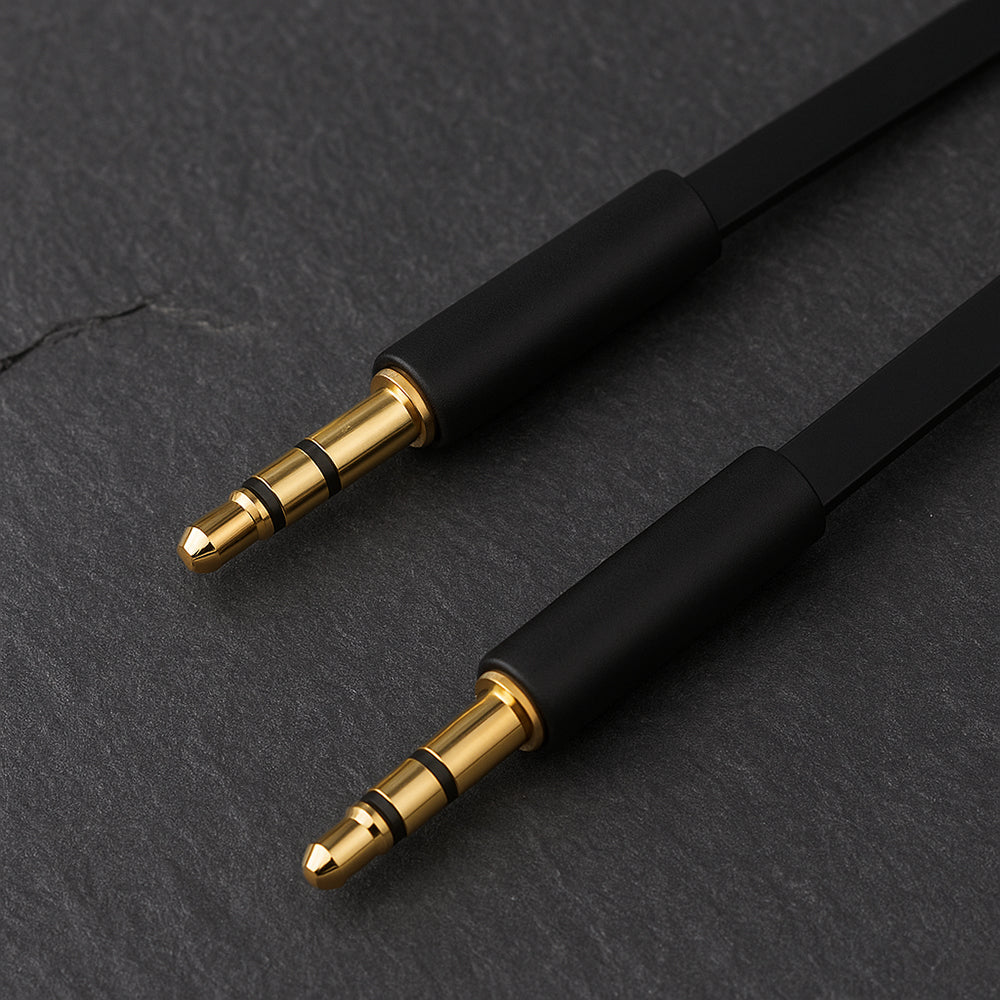 Audio kábel 3.5mm - 3.5mm Fixed, 1m, Fekete