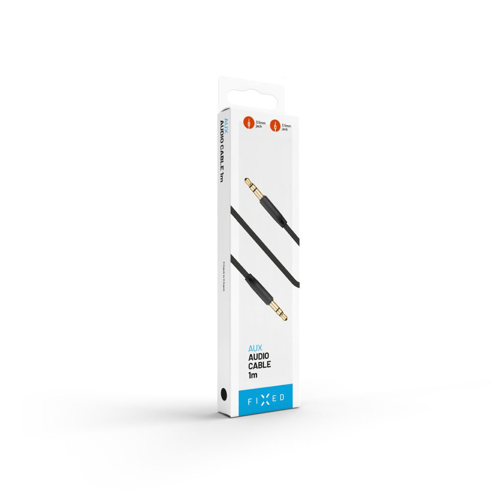 Audio kábel 3.5mm - 3.5mm Fixed, 1m, Fekete