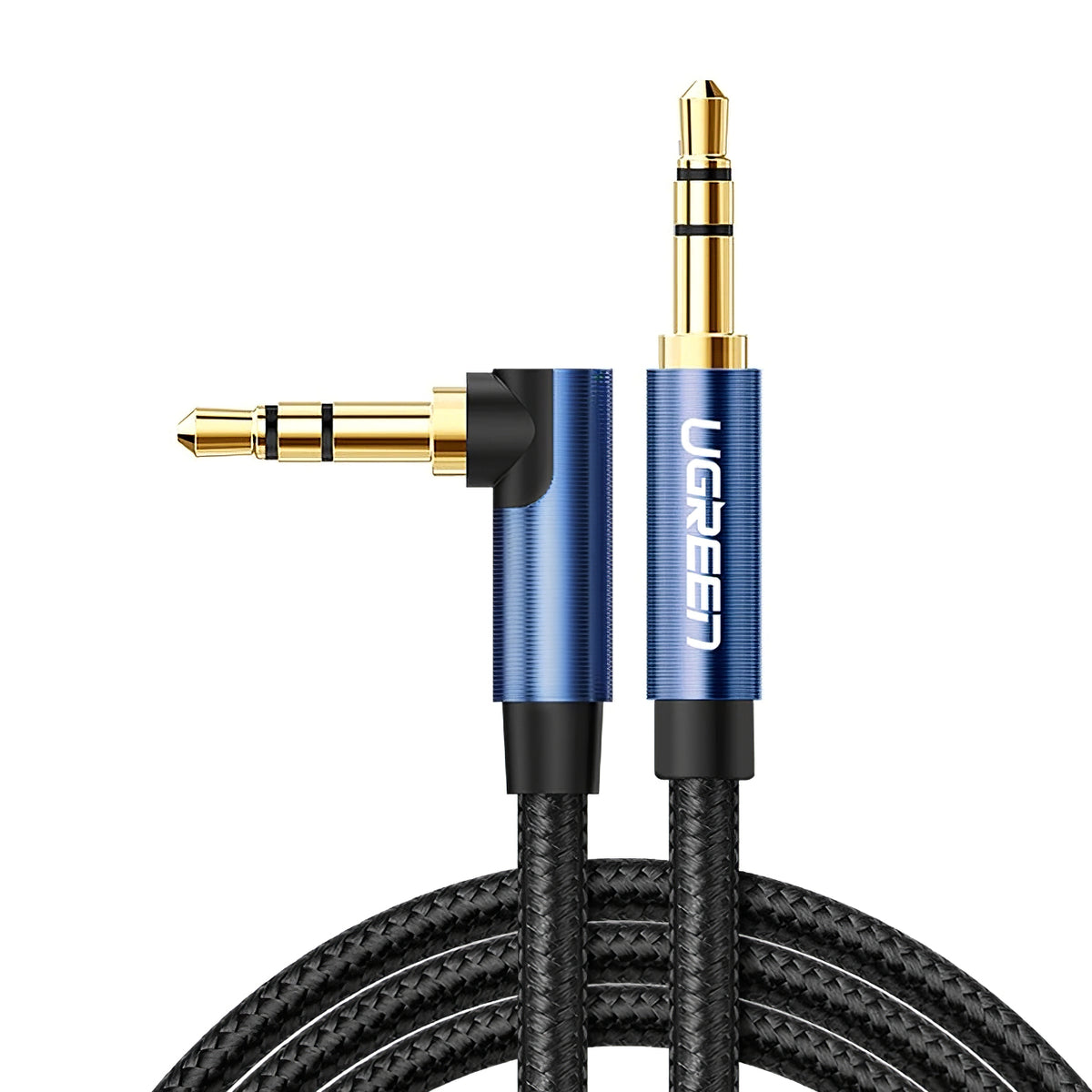 Audio kábel 3.5mm - 3.5mm UGREEN AV112 Angled, 1m, Kék