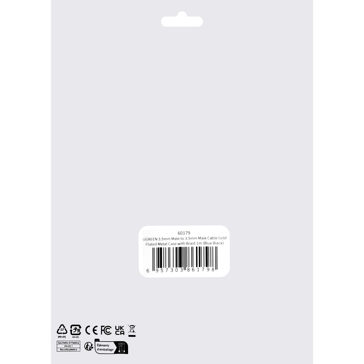 Audio kábel 3.5mm - 3.5mm UGREEN AV112 Angled, 1m, Kék