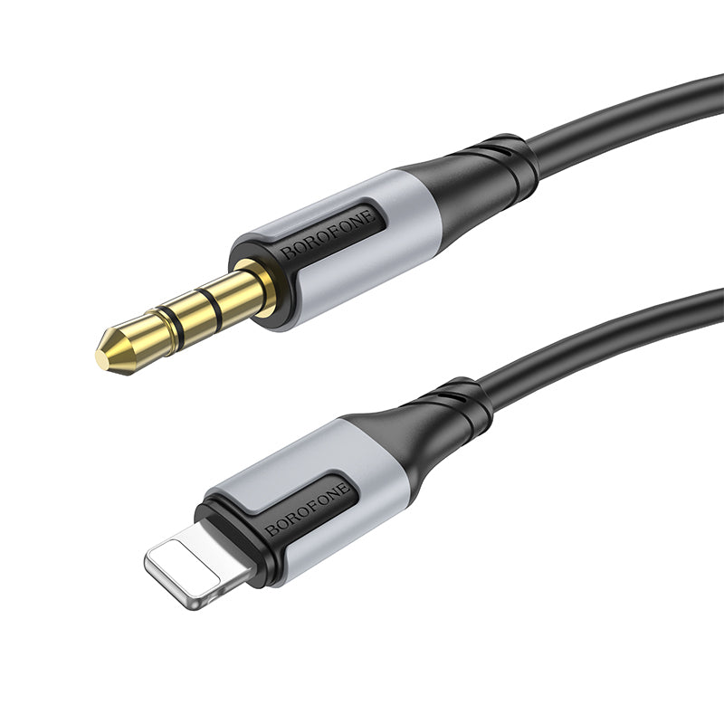 Lightning - 3,5 mm-es Borofone BL19 Creator audio kábel, 1m, fekete
