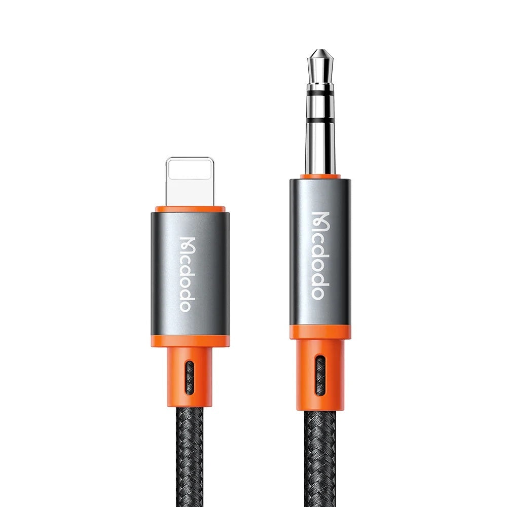 Lightning - 3.5mm McDodo CA-0890 audio kábel, 1.8m, Fekete