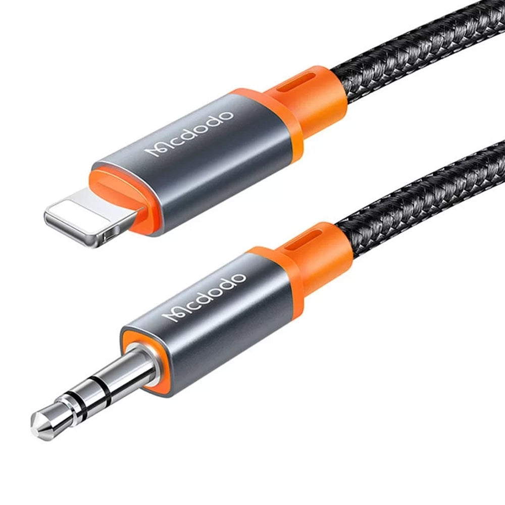 Lightning - 3.5mm McDodo CA-0890 audio kábel, 1.8m, Fekete