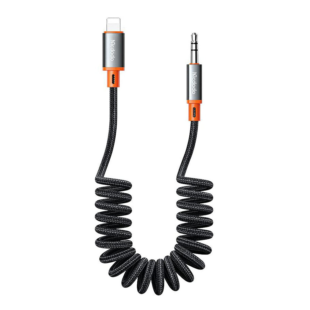 Lightning - 3.5mm McDodo CA-0890 audio kábel, 1.8m, Fekete
