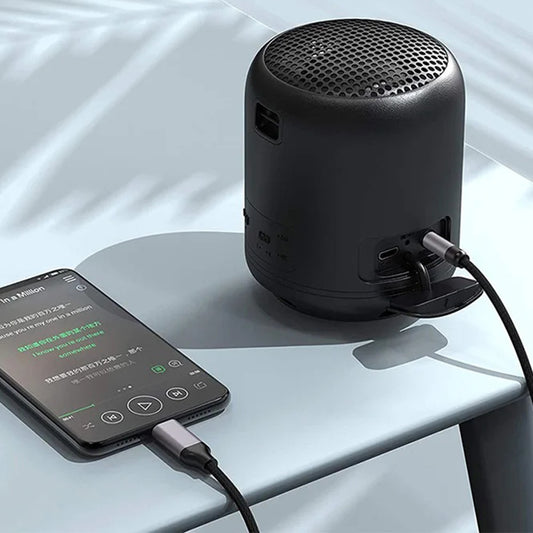 Lightning - 3.5mm Techsuit AC10 SoundShell audio kábel, 1.5m, szürke