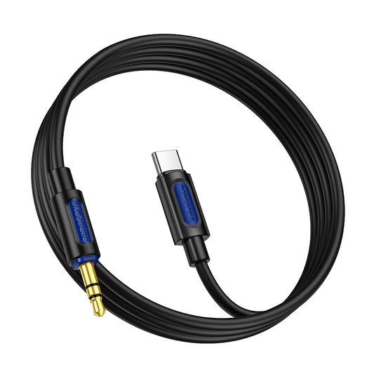 USB-C - 3,5 mm-es audiokábel BL20, 1m, fekete