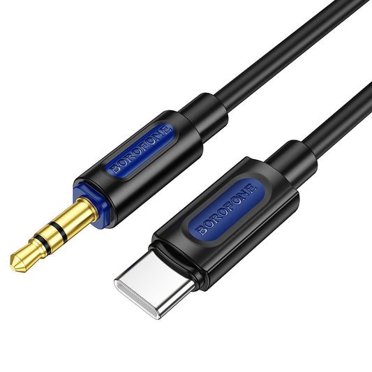 USB-C - 3,5 mm-es audiokábel BL20, 1m, fekete