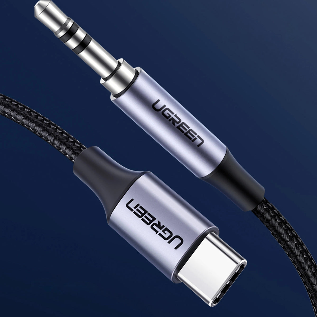 USB-C - 3.5mm UGREEN AV143 Audio Kábel, 1m, Szürke