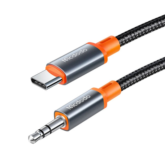 USB-C - 3.5mm McDodo CA-0820 Castle audio kábel, 1.2m, Fekete