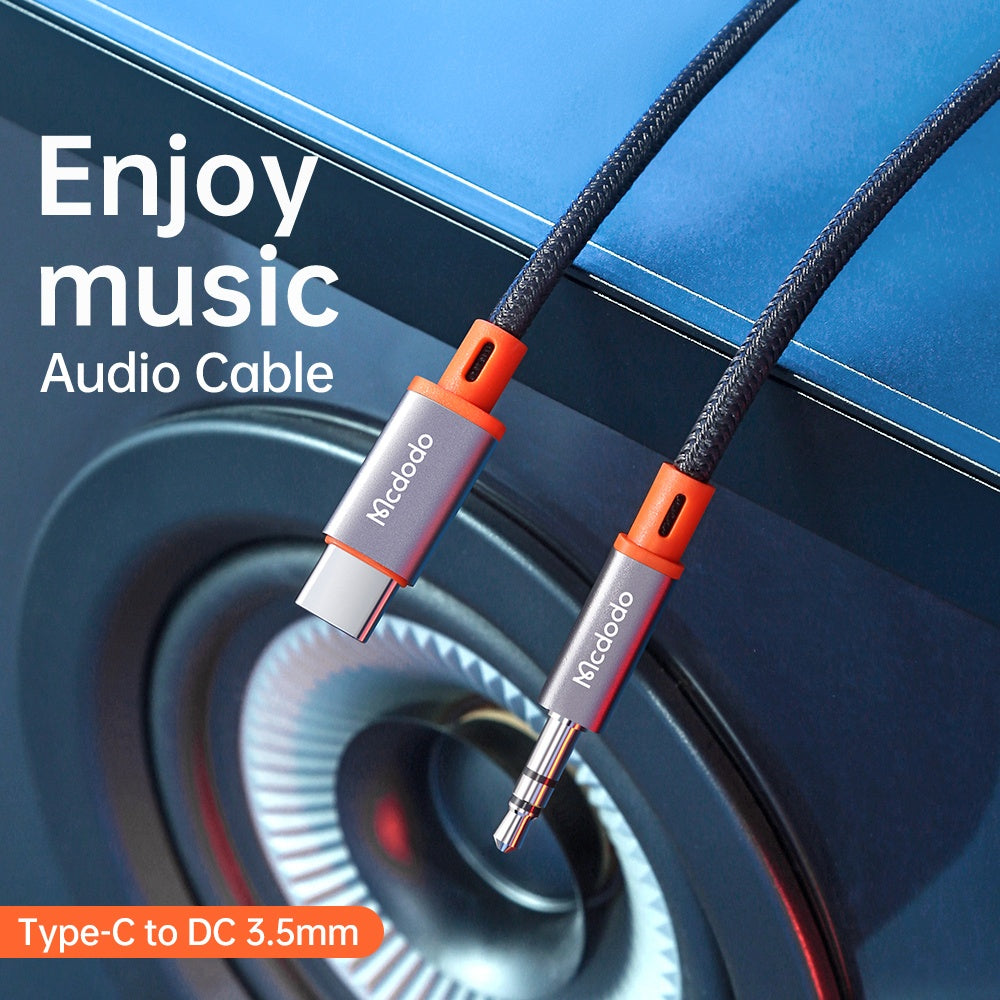 USB-C - 3.5mm McDodo CA-0820 Castle audio kábel, 1.2m, Fekete