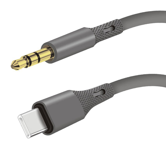 USB-C - 3.5mm Techsuit AC4 SoundFlex audio kábel, 1m, szürke