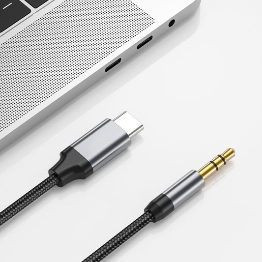USB-C - 3.5mm Techsuit AC9 SoundShell audio kábel, 1.5m, szürke