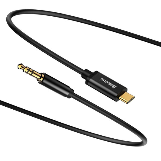 Audiokábel USB-C - 3.5mm Baseus Yiven Yiven M01, 1.2m, fekete CAM01-01