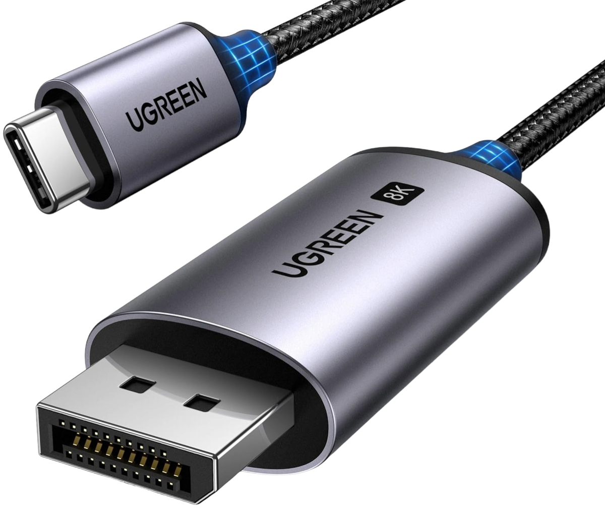 USB-C Audio és Video kábel - DisplayPort UGREEN CM556 (25157), 1m, Szürke