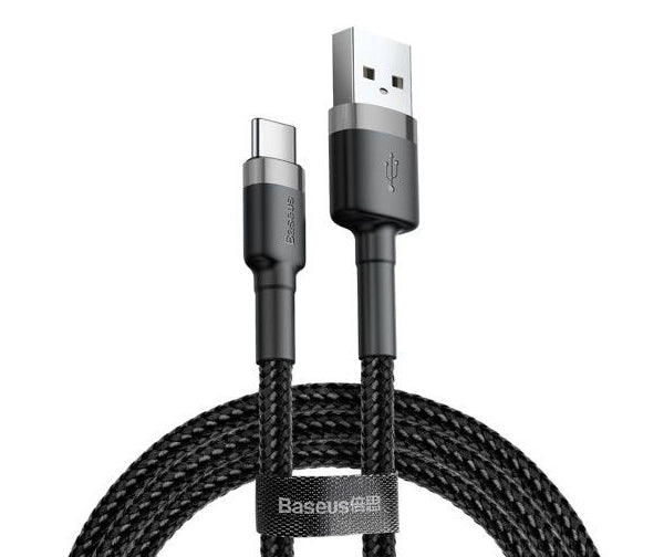 Adat- és töltőkábel USB-A - USB-C Baseus Cafule, 18W, 2m, szürke CATKLF-CG1