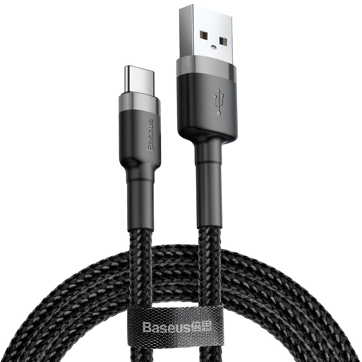 USB-A - USB-C Baseus Cafule adat- és töltőkábel, 60W, 1m, szürke CATKLF-BG1