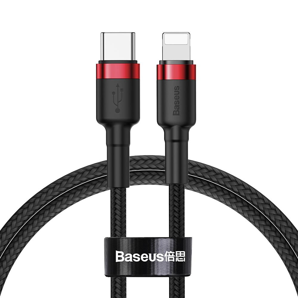 Adat- és töltőkábel USB-C - Lightning Baseus Cafule, 18W, 1m, piros CATLKLF-91