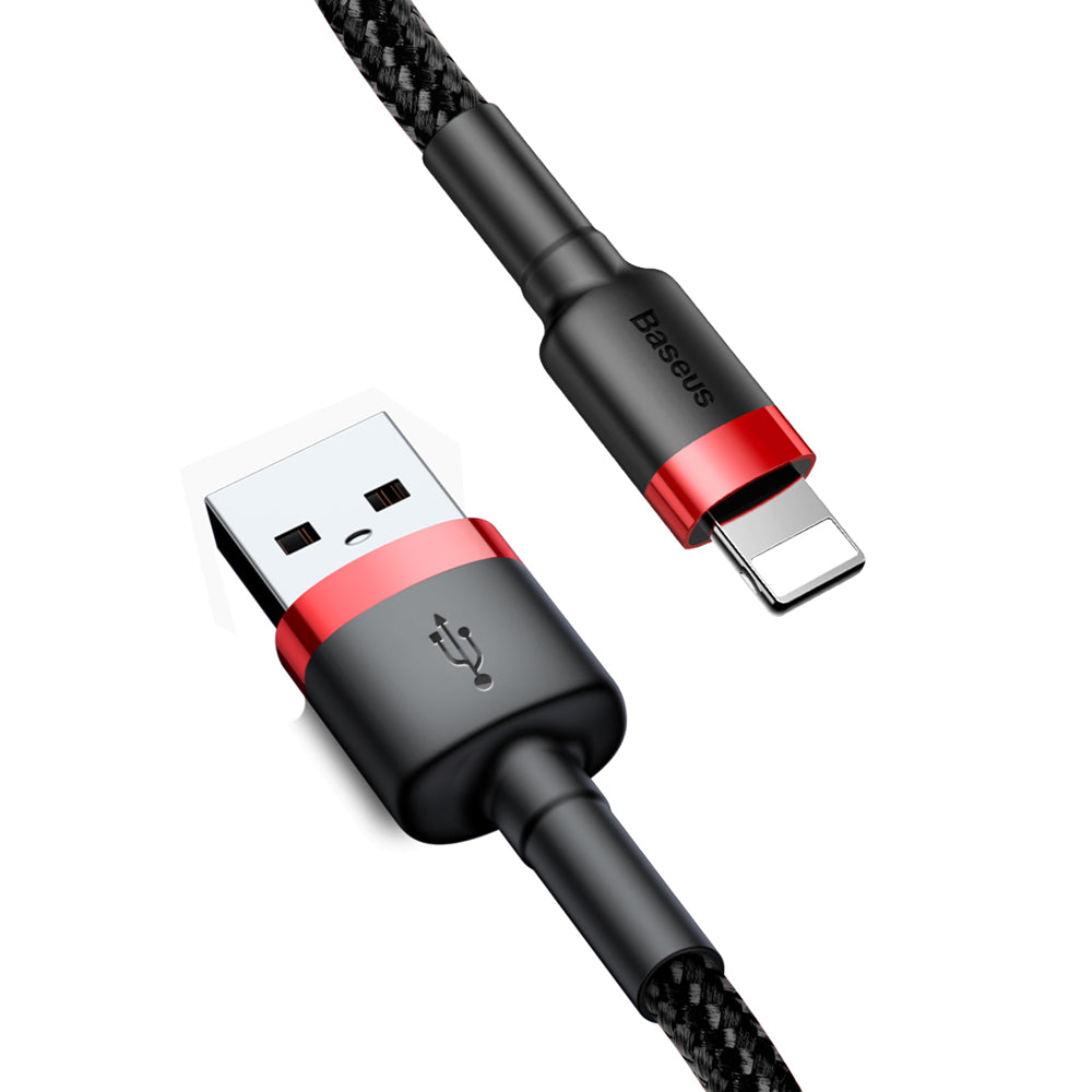Adat- és töltőkábel USB-A - Lightning Baseus Cafule, 18W, 1m, fekete CALKLF-B19