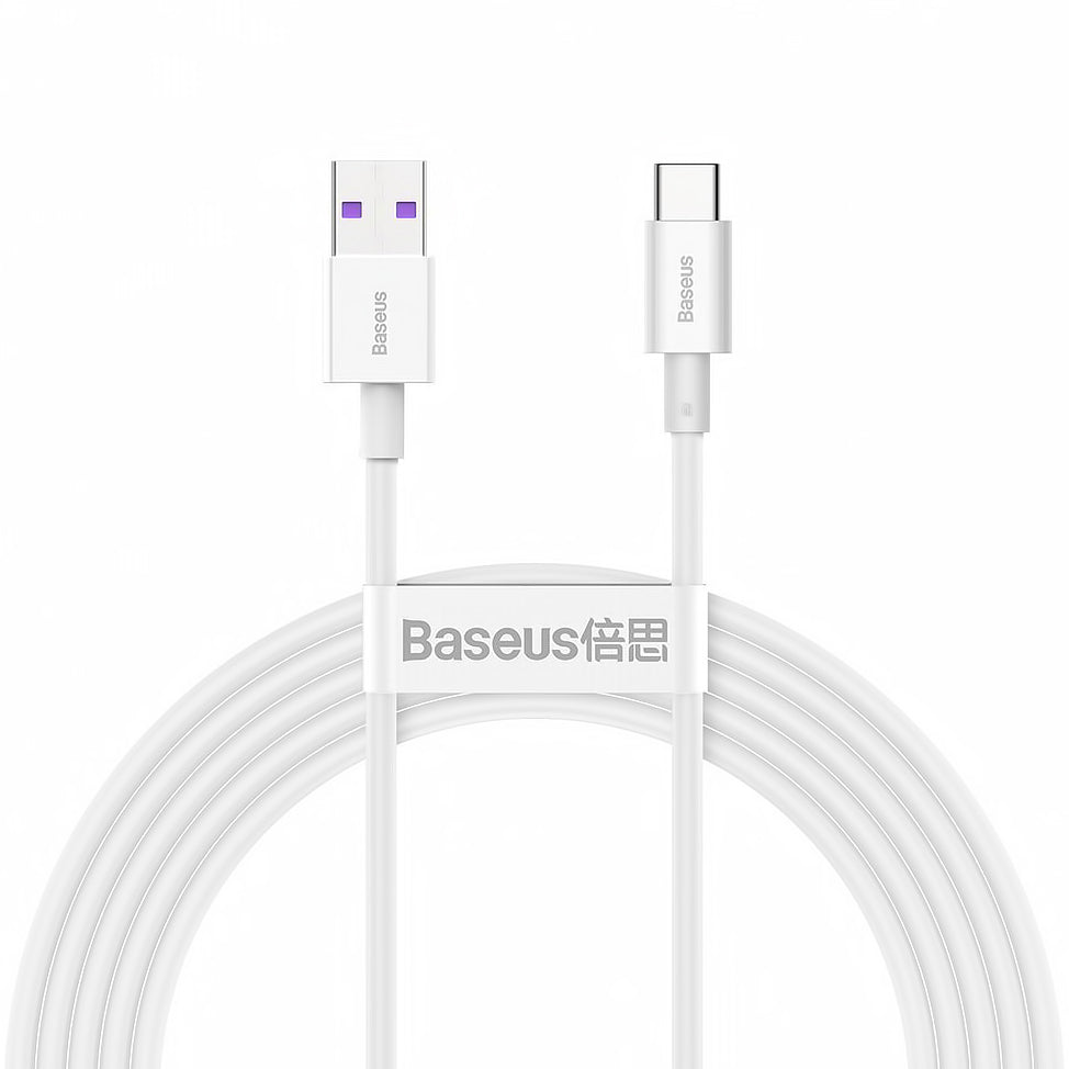 Adat- és töltőkábel USB-A - USB-C Baseus Superior sorozat, 66W, 2m, fehér CATYS-A02