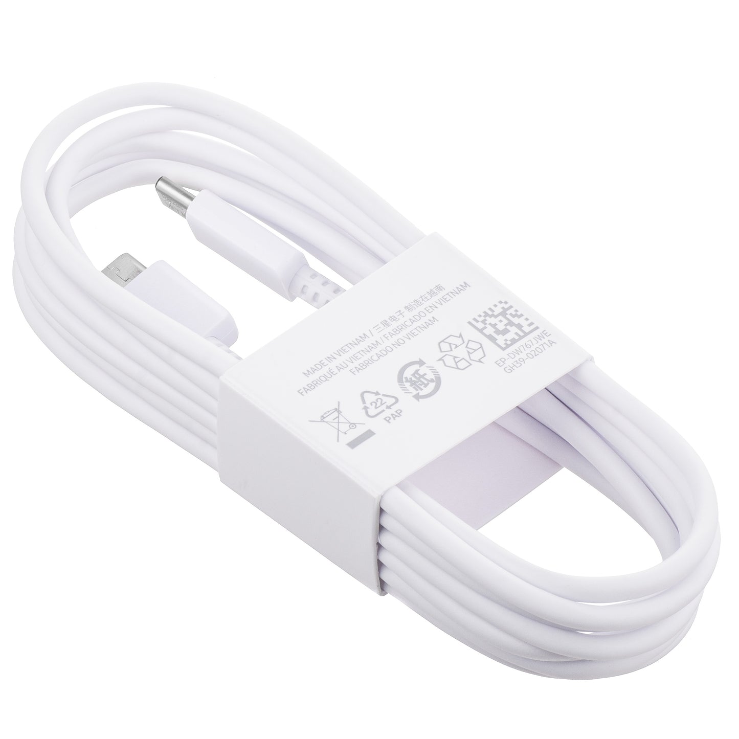 USB-C - USB-C Samsung EP-DW767JWE adat- és töltőkábel, 25W, 1.8m, Fehér GP-TOU021RFCWW