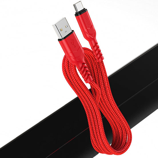 USB-A - USB-C HOCO X59 Victory adat- és töltőkábel, 18W, 1m, Piros