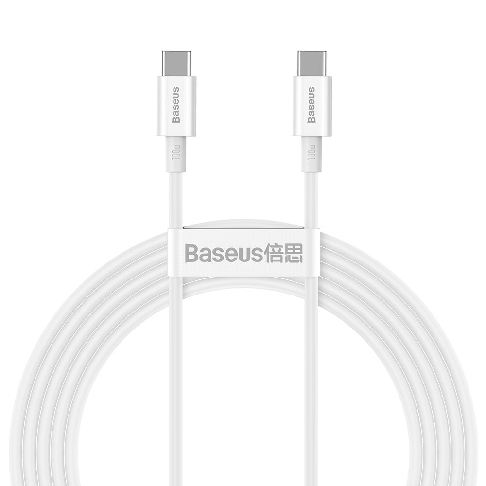 USB-C adat- és töltőkábel - USB-C Baseus Superior sorozat, 100W, 2m, fehér CATYS-C02