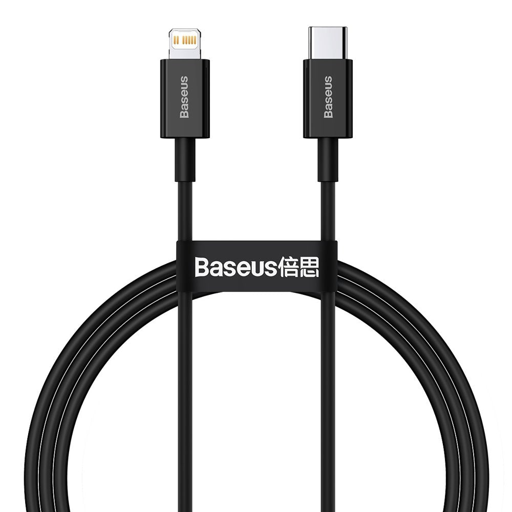 Adat- és töltőkábel USB-C - Lightning Baseus Superior sorozat, 20W, 1m, fekete CATLYS-A01