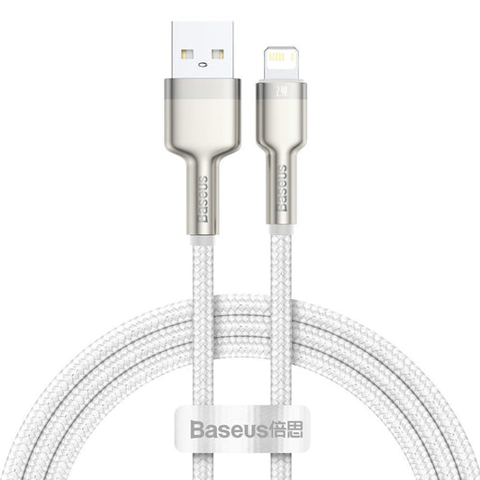 Data and Charging Cable USB-A - Lightning Baseus Cafule Metal Series, 18W, 1m, White CALJK-A02