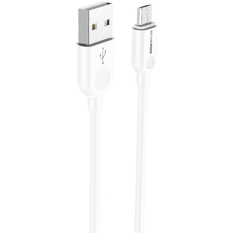 USB-A és microUSB közötti adat- és töltőkábel BLUE Power BM2BX14 LinkJet, 18W, 2m, fehér