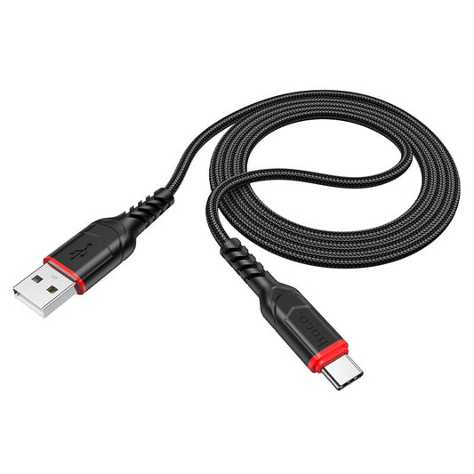 USB-A - USB-C HOCO X59 Victory adat- és töltőkábel, 18W, 1m, Fekete