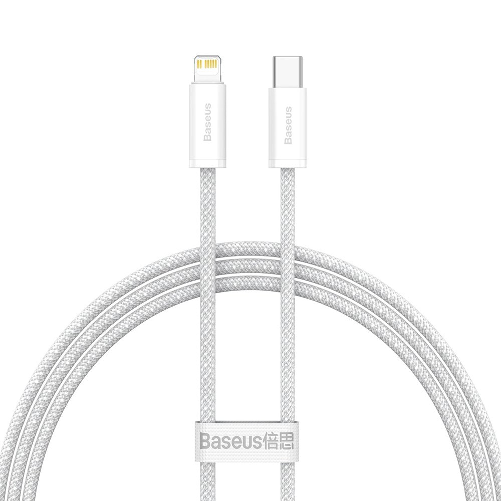 USB-C - Lightning Baseus Dynamic Fast Charging adat- és töltőkábel, 20W, 2m, fehér CALD000102