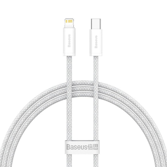 USB-C - Lightning Baseus Dynamic Fast Charging adat- és töltőkábel, 20W, 2m, fehér CALD000102