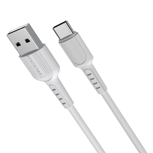 Adat- és töltőkábel USB-A - USB-C Borofone BX16, 18W, 1m, Fehér