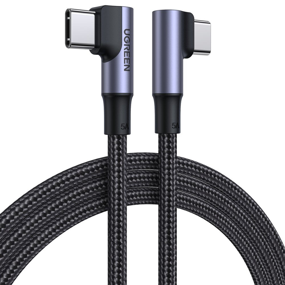 USB-C adat- és töltőkábel - USB-C UGREEN US335 szögletes, 100W, 1m, Fekete