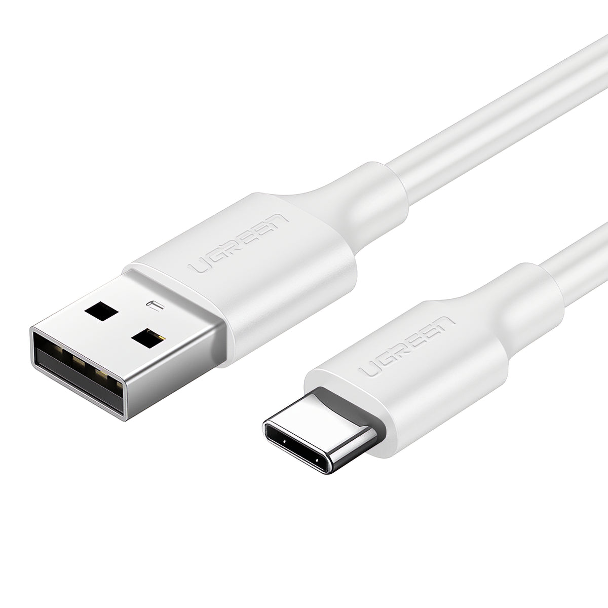 USB-A - USB-C adat- és töltőkábel UGREEN US287, 18W, 1m, Fehér