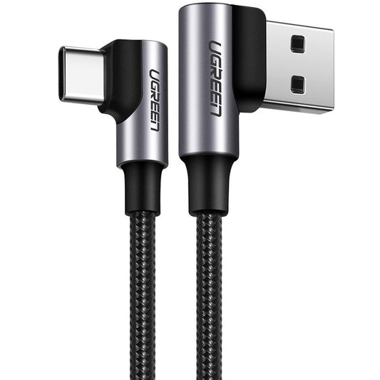 Adat- és töltőkábel USB-A - USB-C UGREEN US176 szögletes, 60W, 2m, Fekete