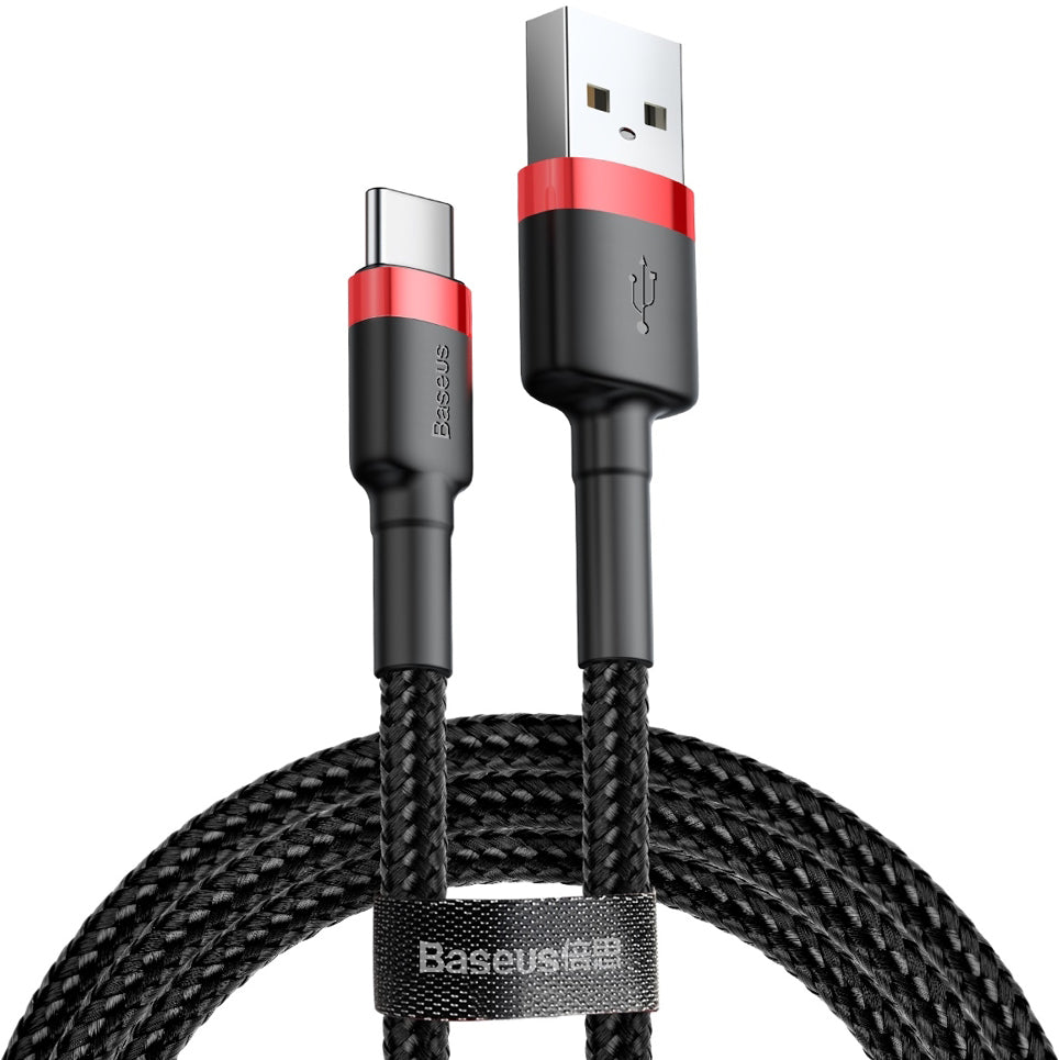 USB-A - USB-C Baseus Cafule adat- és töltőkábel, 60W, 0,5m, Piros CATKLF-A91