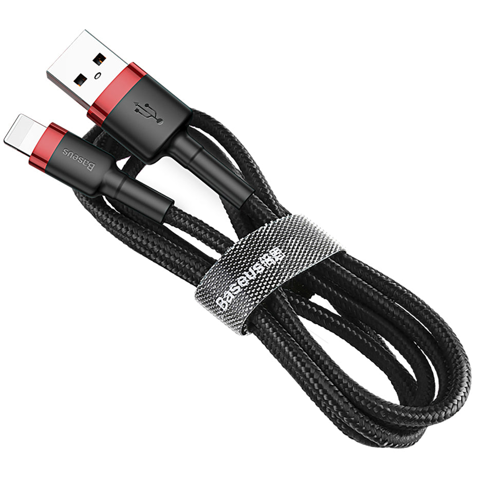 USB-A - Lightning Baseus Cafule adat- és töltőkábel, 18W, 0,5m, Piros CALKLF-A19