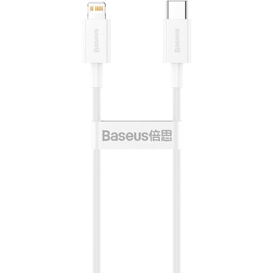 Adat- és töltőkábel USB-C - Lightning Baseus Superior sorozat, 20W, 1m, fehér CATLYS-A02