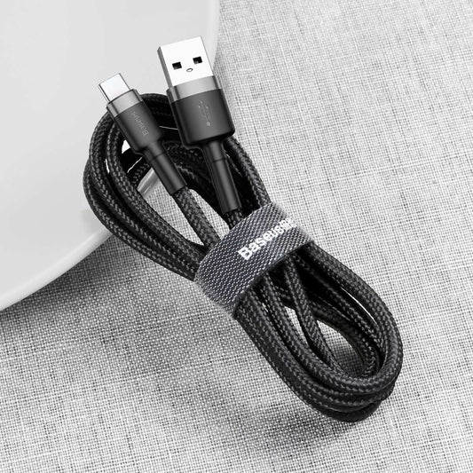 Adat- és töltőkábel USB-A - USB-C Baseus Cafule, 60W, 0,5m, fekete CATKLF-AG1